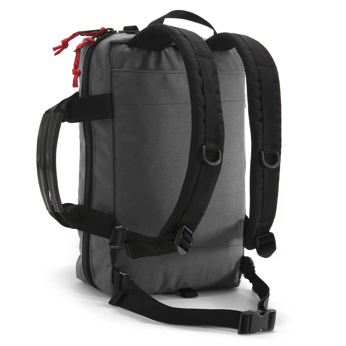 Topo Designs Commuter Briefcase Charcoal/Charcoal Leather, kies tussen drie draagstijlen
