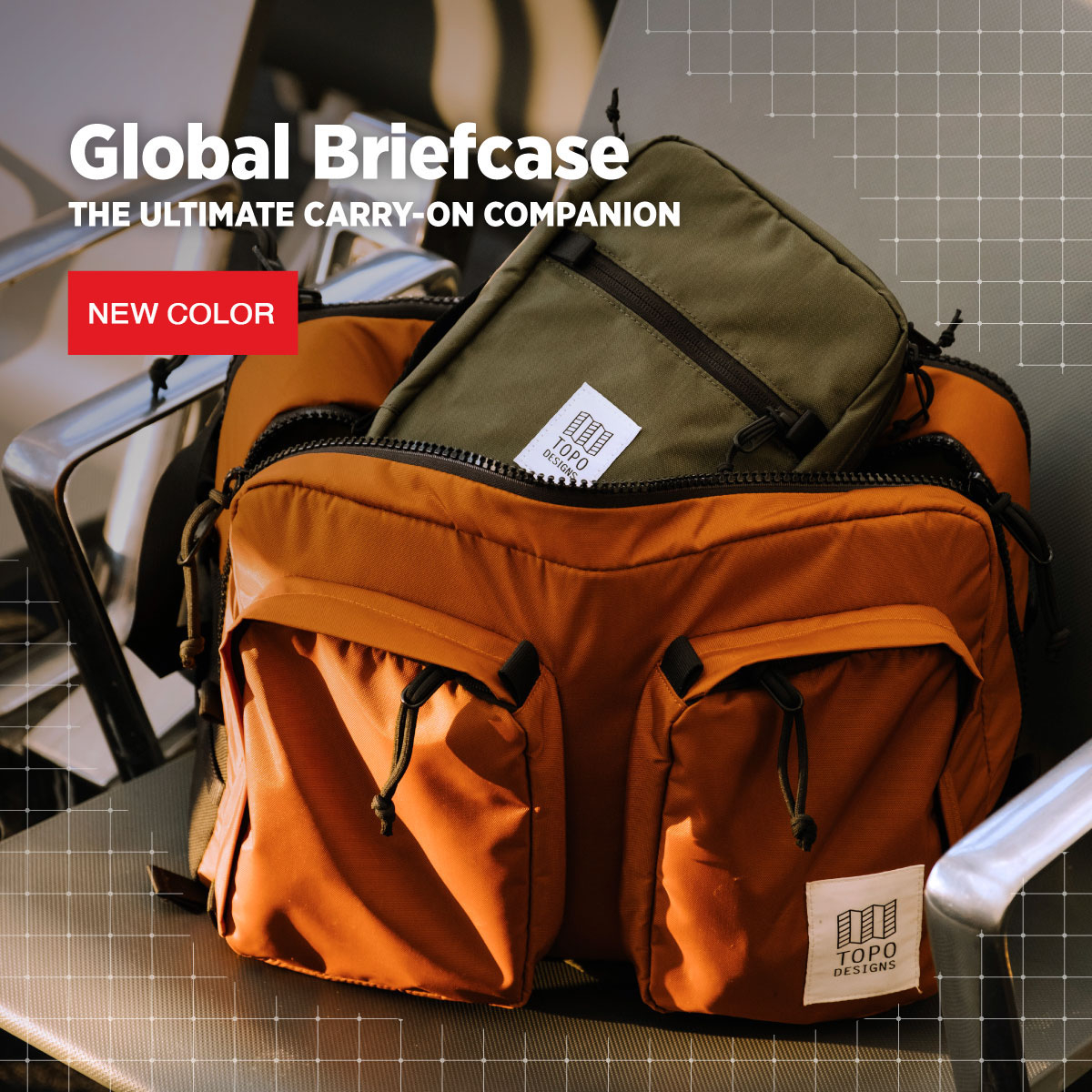 Topo Designs Global Briefcase Clay, de perfecte tas om elke dag mee te nemen