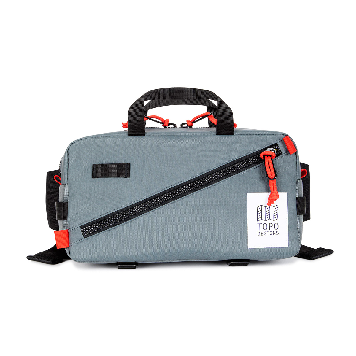Topo Designs Quick Pack Charcoal, can be slung over your shoulder or worn around your waist, fanny pack style