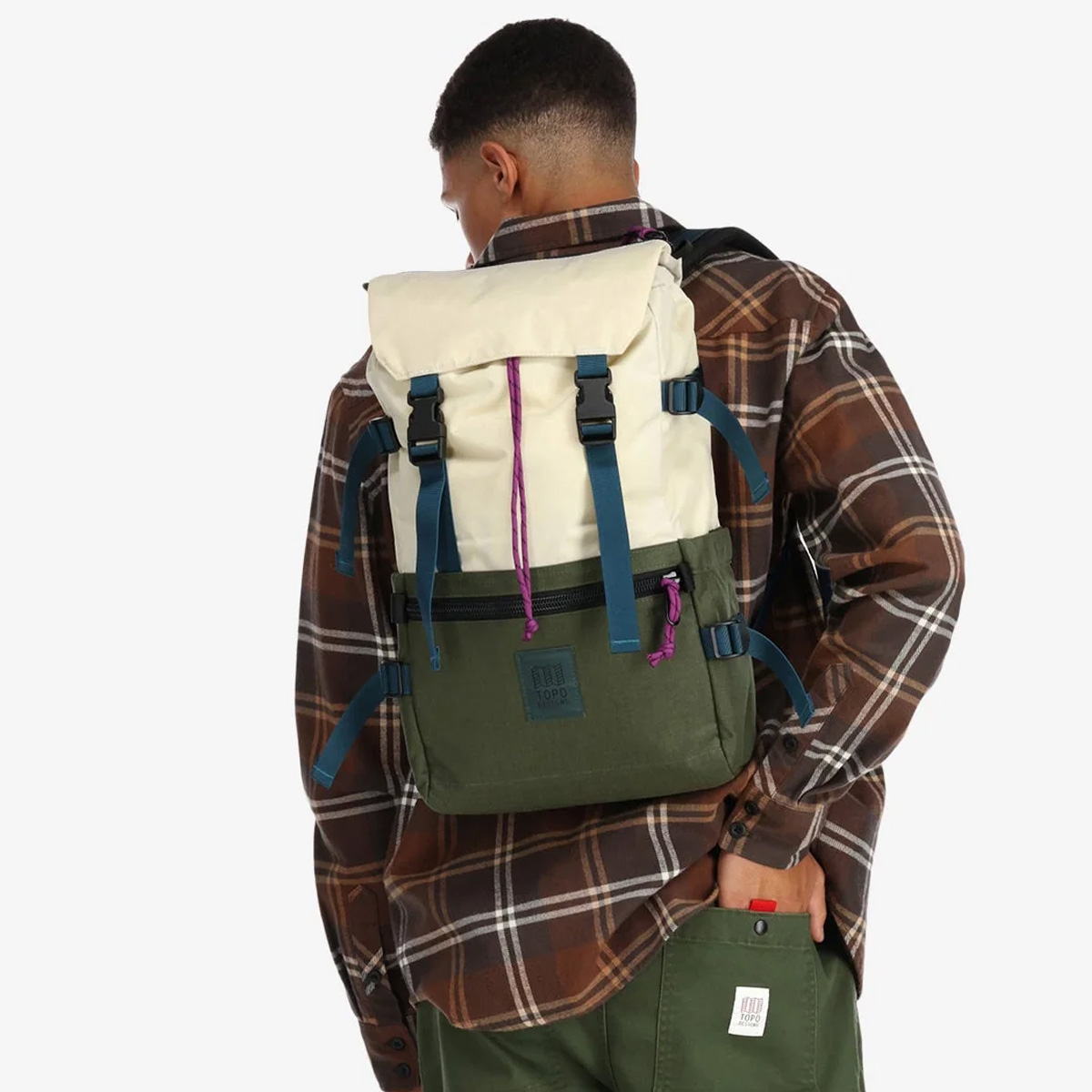 Topo Designs Rover Pack Classic Bone White/Olive, sterke, moderne en tijdloze rugzak