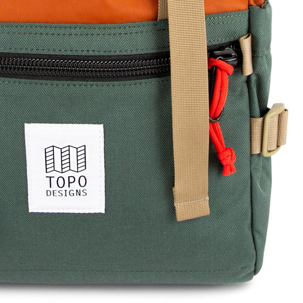Topo Designs Rover Pack Classic Clay/Forest, sterke, moderne en tijdloze rugzak