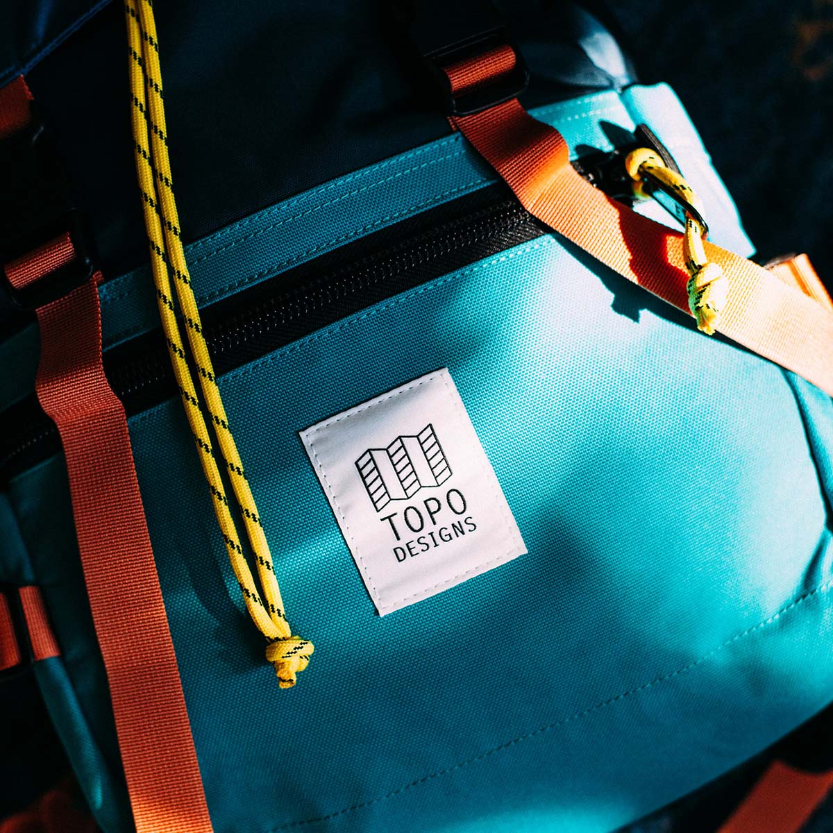 Topo Designs Rover Pack Classic Tile Blue/Pond Blue, duurzame, lichtgewicht en waterbestendige rugzak voor dagelijks gebruik