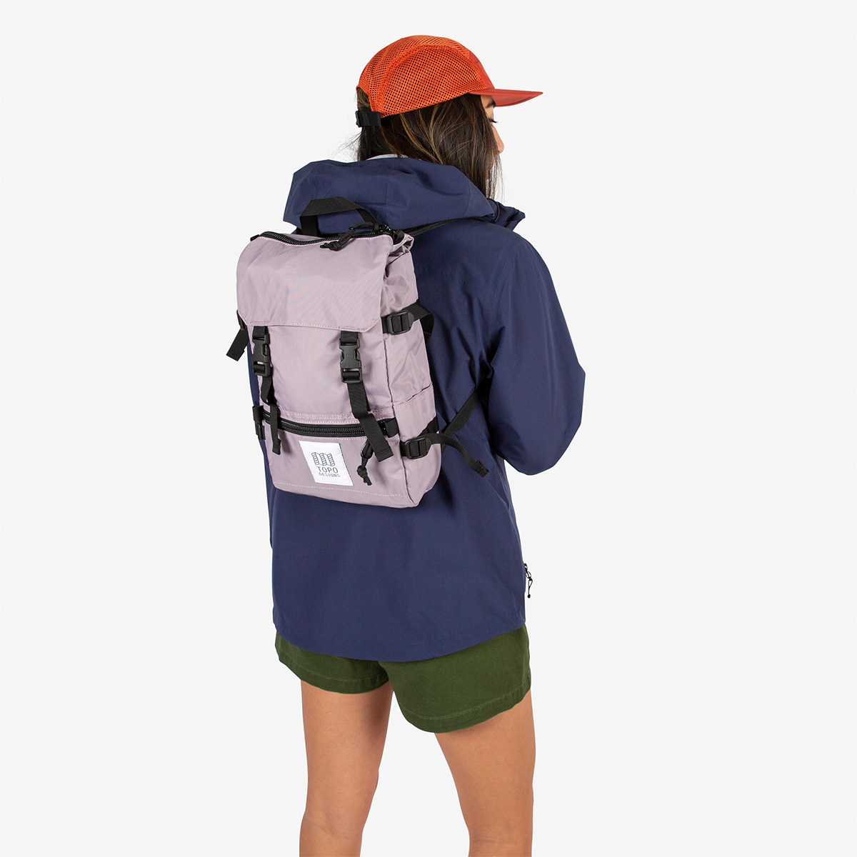 Topo Designs Rover Pack - Mini Light Purple, statement-makende rugtas met de perfecte maat om boodschappen mee te doen of mee te nemen tijdens een wandeling