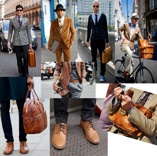 onder Opnemen artikel Streetstyle: cognac-kleurige accessoires